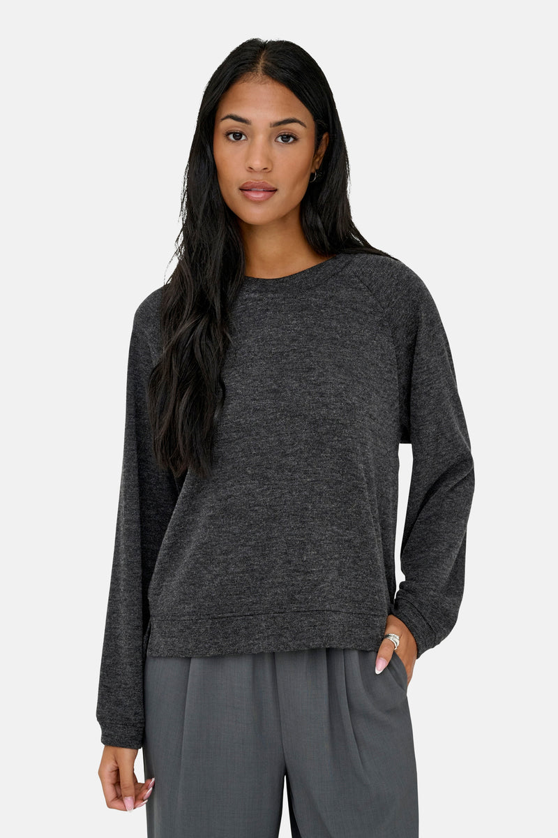 Pull met ronde hals - grijs