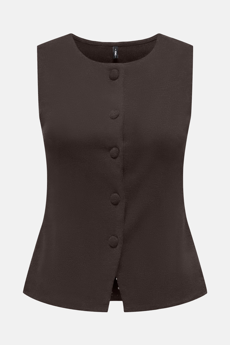 Gilet van ONLY, elegante péplum-kap, met een subtiel zichtbare textuur op de achterkant.