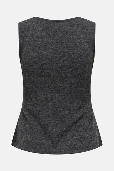 Gilet gris chiné de ONLY, avec une coupe péplum et sans manches.