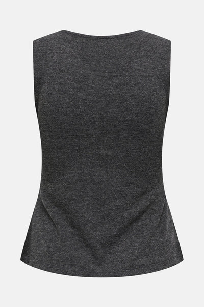 Gilet gris chiné de ONLY, avec une coupe péplum et sans manches.