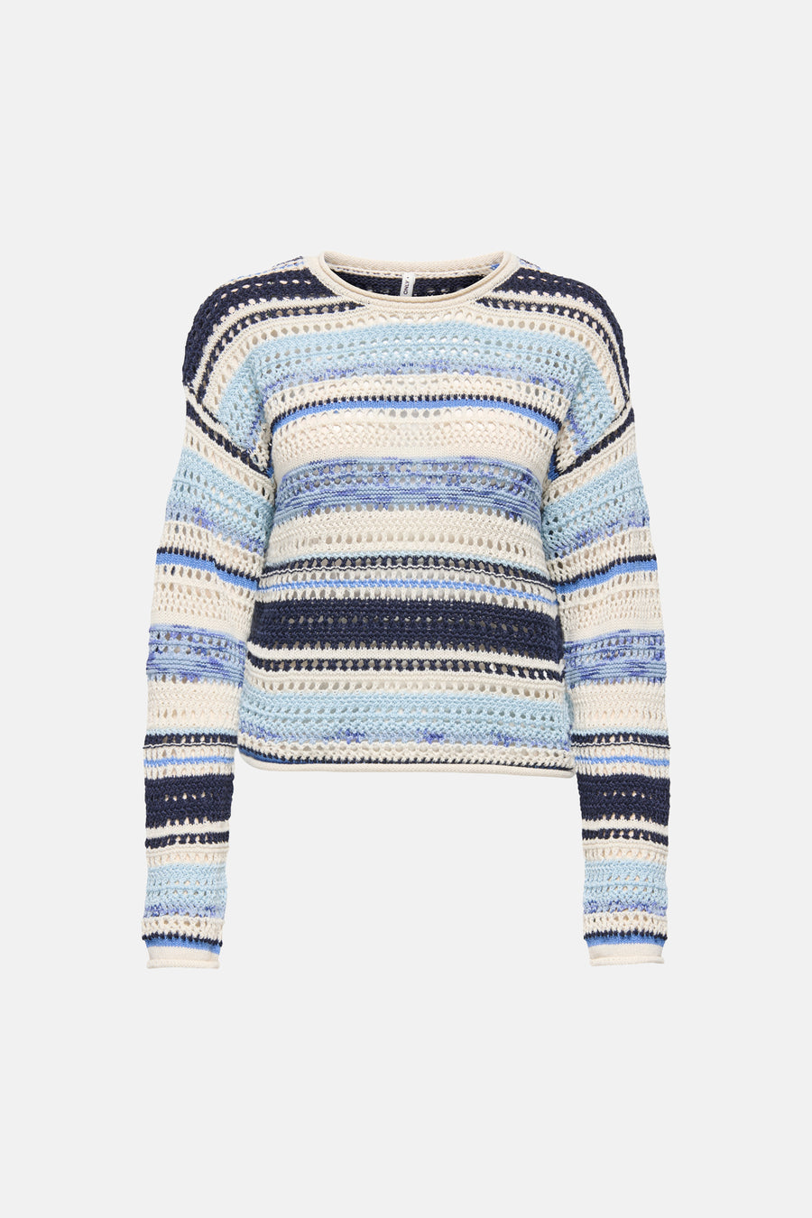 Pull multicolore à rayures de ONLY, en maille ajourée.