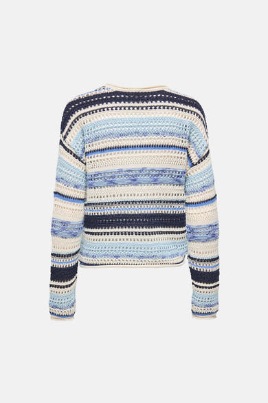 Pull multicolore de ONLY®, à rayures horizontales et motifs ajourés en maille.
