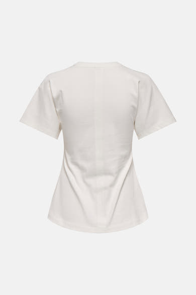 Top uni manches courtes blanc de ONLY® avec une coupe ajustée, vu de dos.