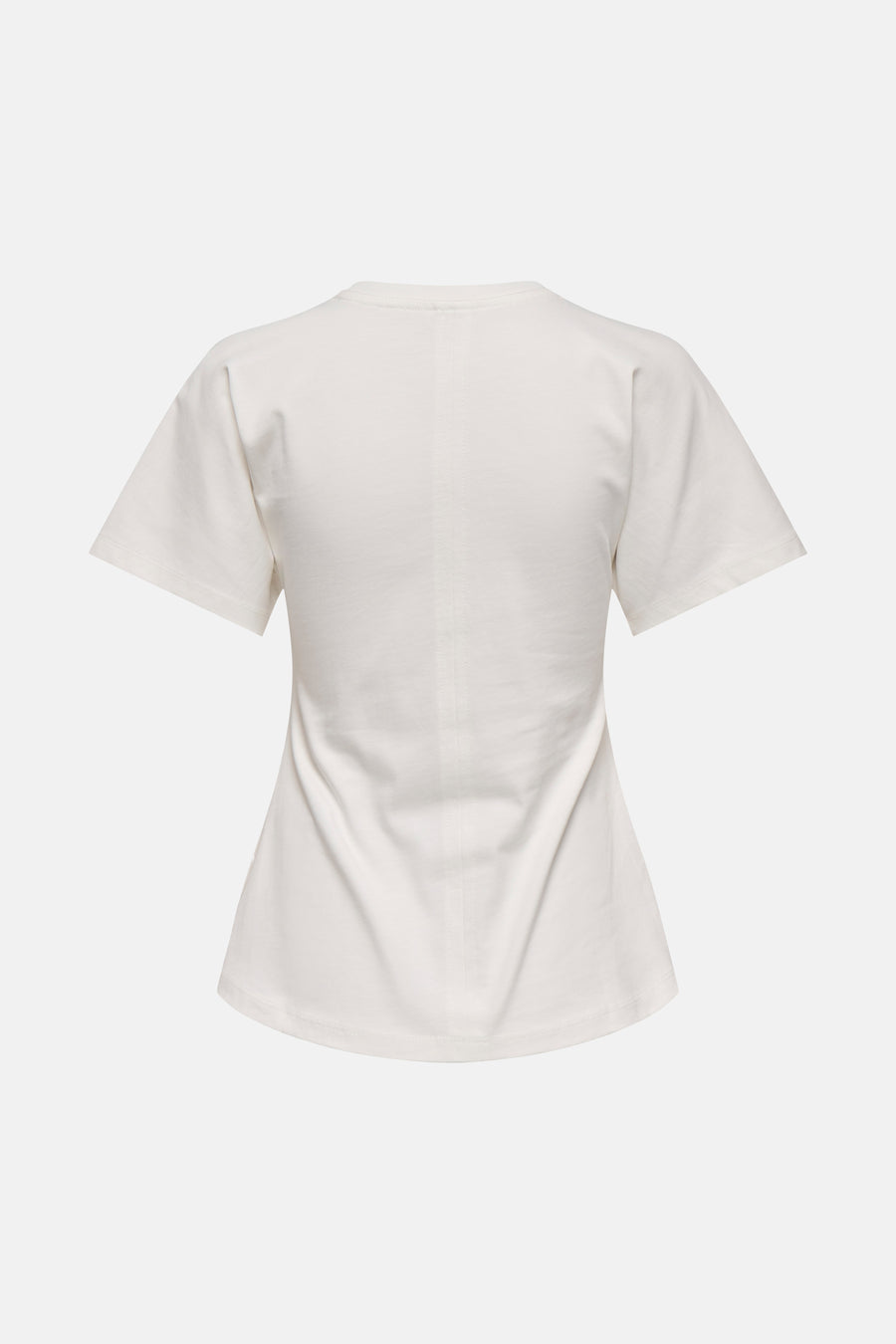 Top uni manches courtes blanc de ONLY® avec une coupe ajustée, vu de dos.