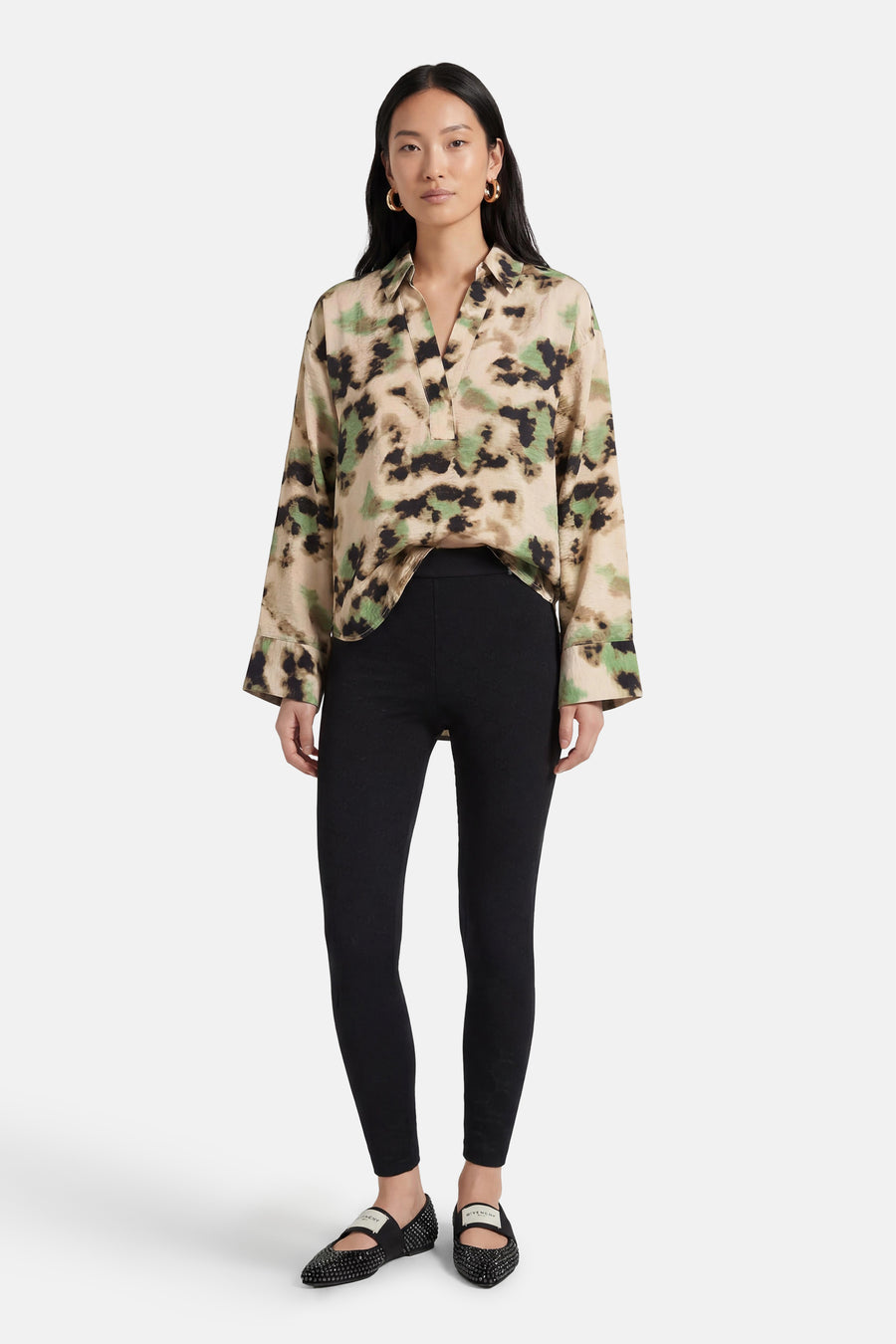 Blouse à manches longues - multicolore