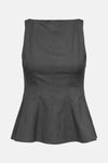 Grijze peplum blouse zonder mouwen met subtiele textuur van ONLY.