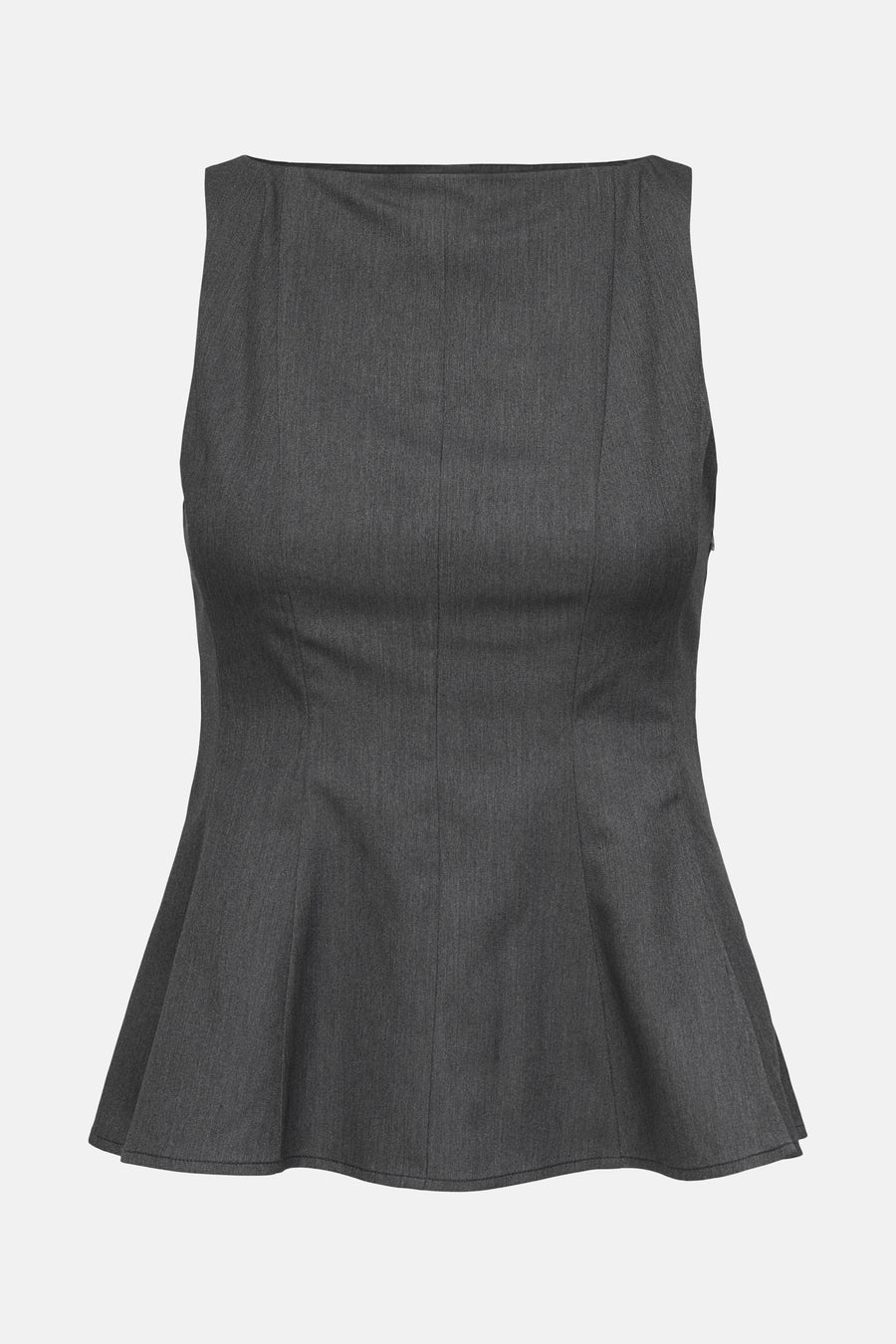 Grijze peplum blouse zonder mouwen met subtiele textuur van ONLY.