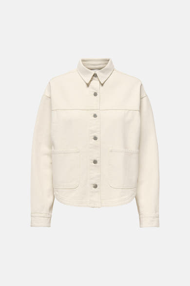 Veste courte écru de JDY avec fermeture boutonnée et poches plaquées.