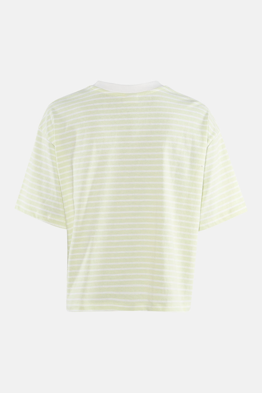 T-shirt à manches courtes vert de JDY, avec motif rayé horizontal blanc.