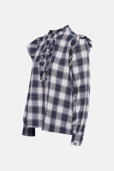 Blouse met lange mouwen - Blauw
