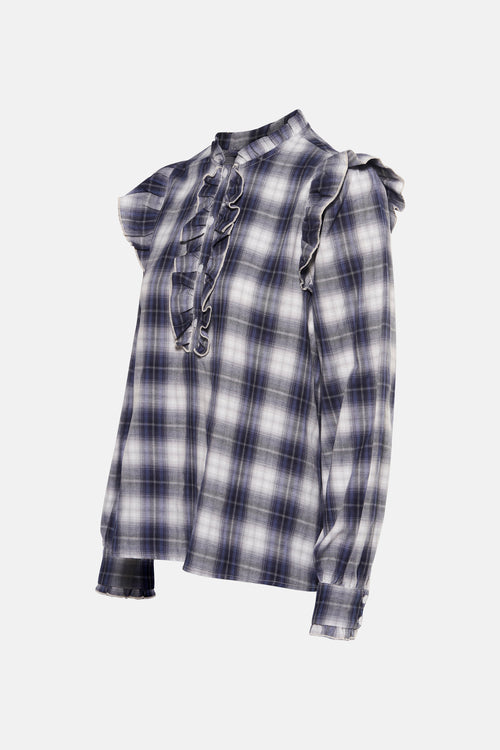 Blouse met lange mouwen - Blauw