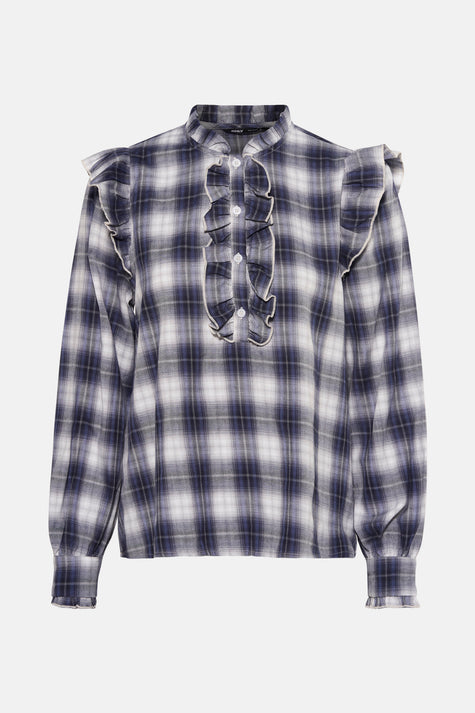 Blouse met lange mouwen - Blauw