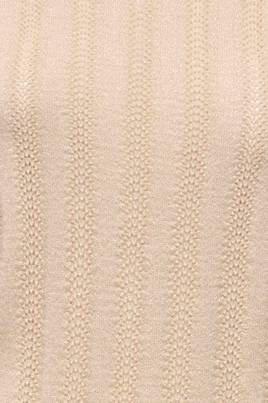Beige trui van JDY in een gebreide stof met verticale textuurpatronen en lichte glinsteringen.