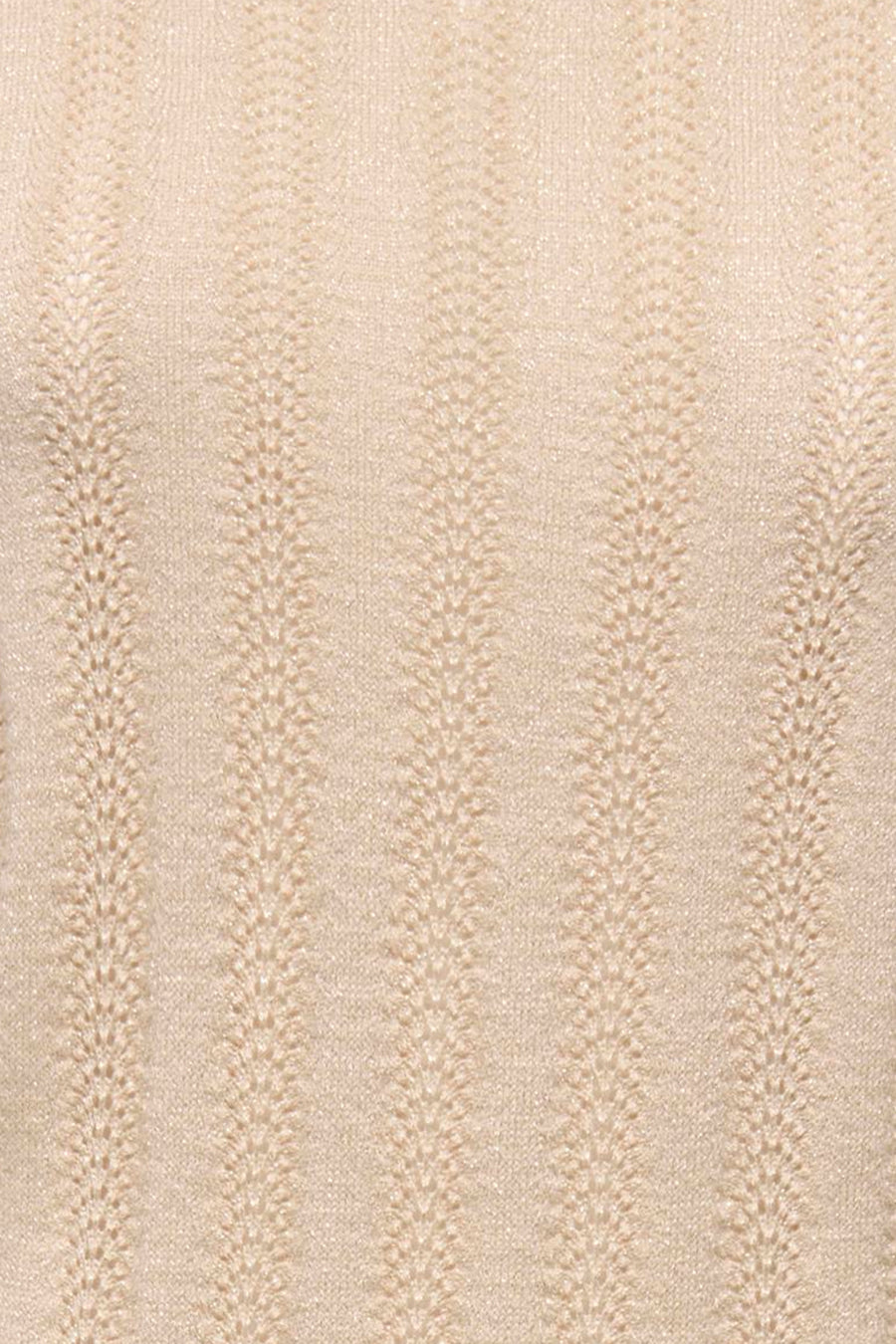 Beige trui van JDY in een gebreide stof met verticale textuurpatronen en lichte glinsteringen.
