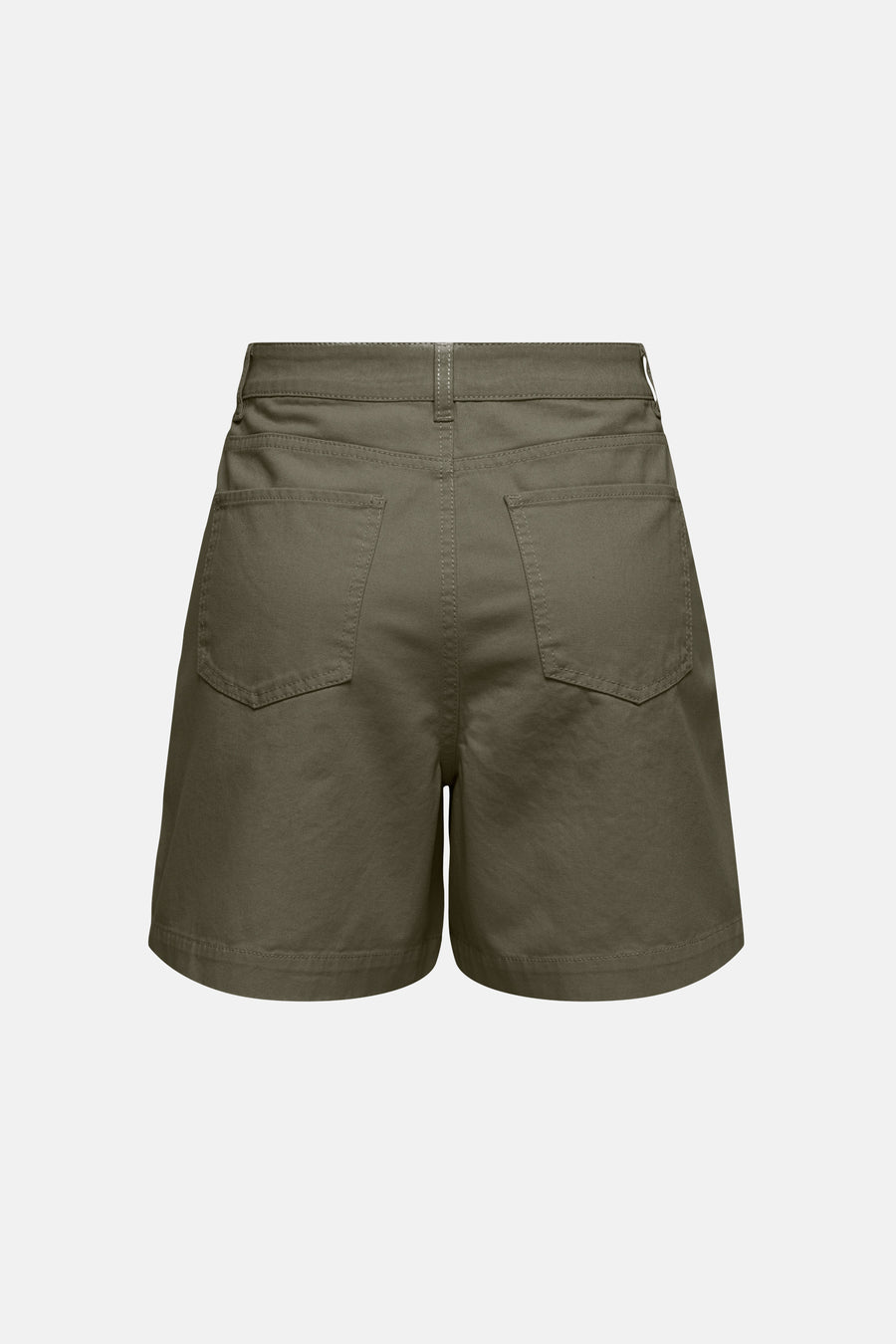 Short kaki de JDY, vue de dos avec poches arrière et texture en sergé.