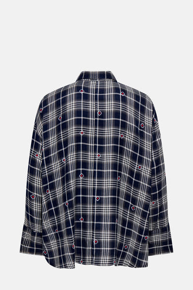 Chemise à manches longues multicolore de ONLY®, à motif carreaux et petits losanges brodés.