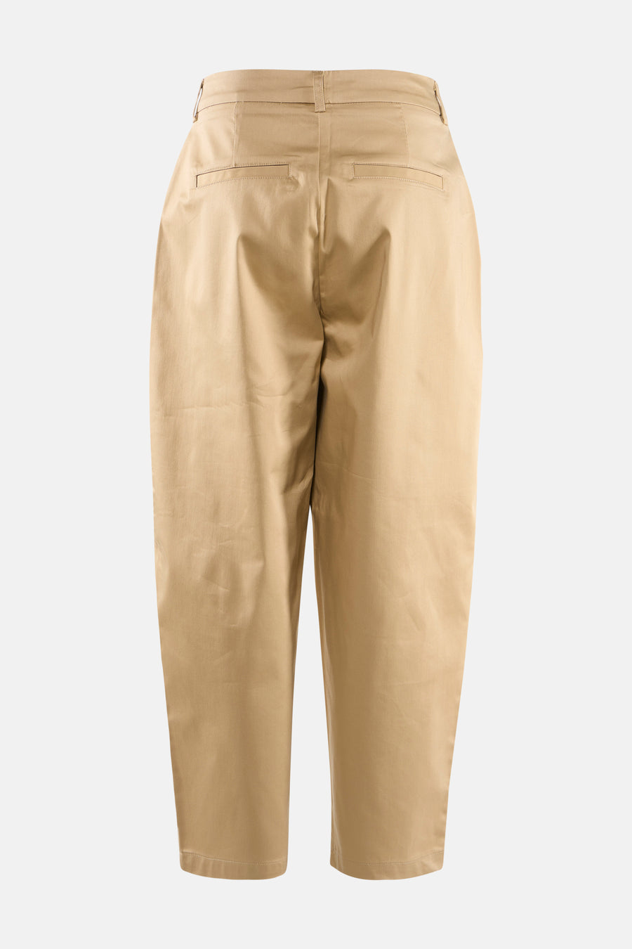Pantalon beige de ONLY® vue de dos, avec deux poches passepoilées arrière et une coupe décontractée.