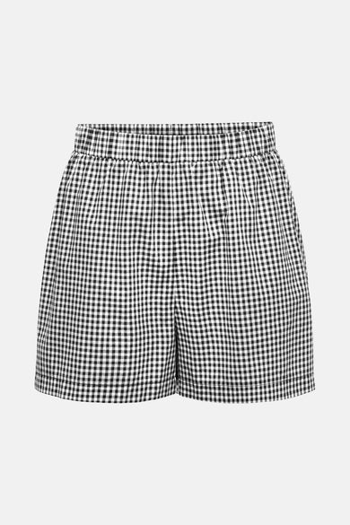 Short noir à carreaux vichy ONLY®, avec taille élastique