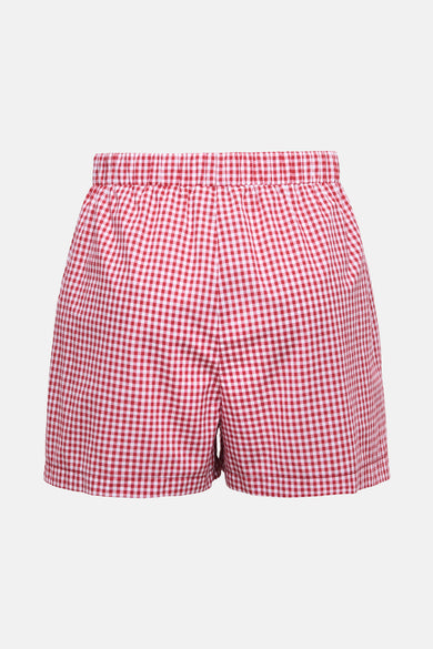 Short rouge à carreaux by ONLY, avec taille élastique.