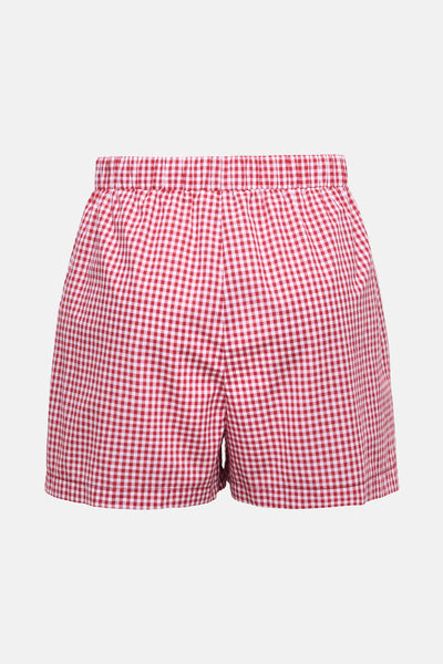 Short rouge à carreaux by ONLY, avec taille élastique.