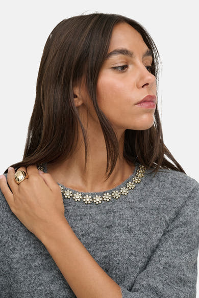 Pull col rond gris - JDY