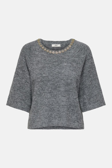 Pull col rond gris - JDY