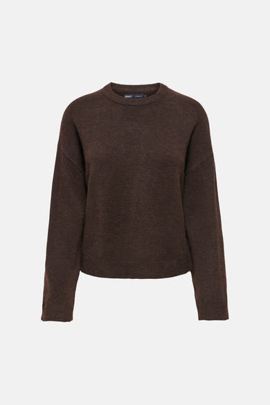 Pull col rond brun - ONLY®