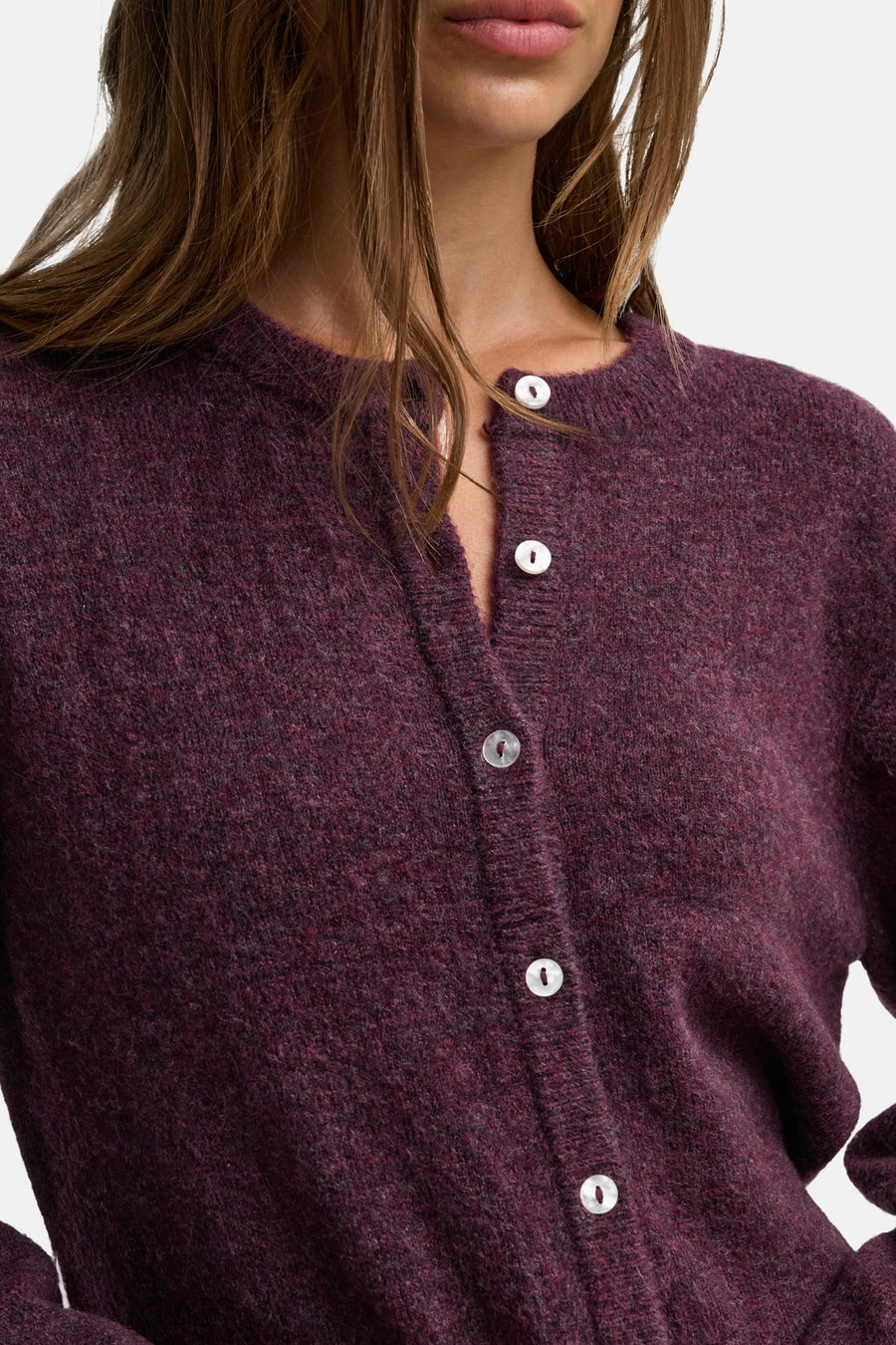 Cardigan - Mauve Wine