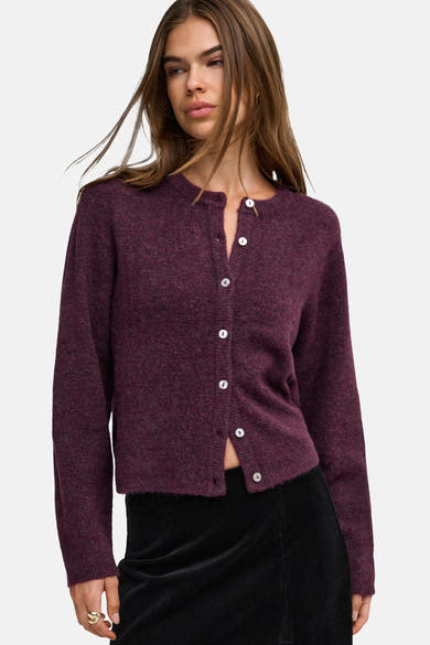 Cardigan - Mauve Wine