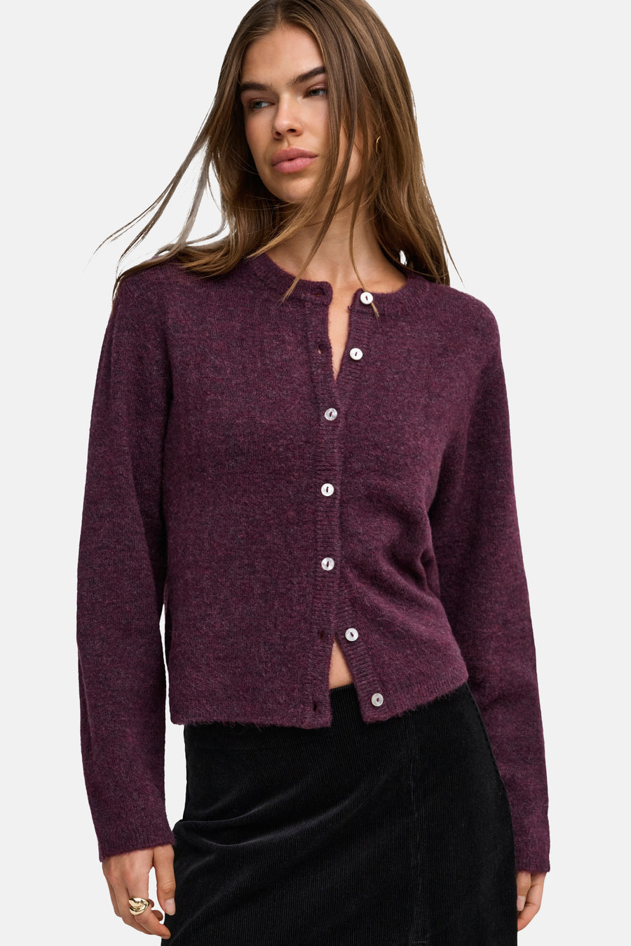 Cardigan - Mauve Wine