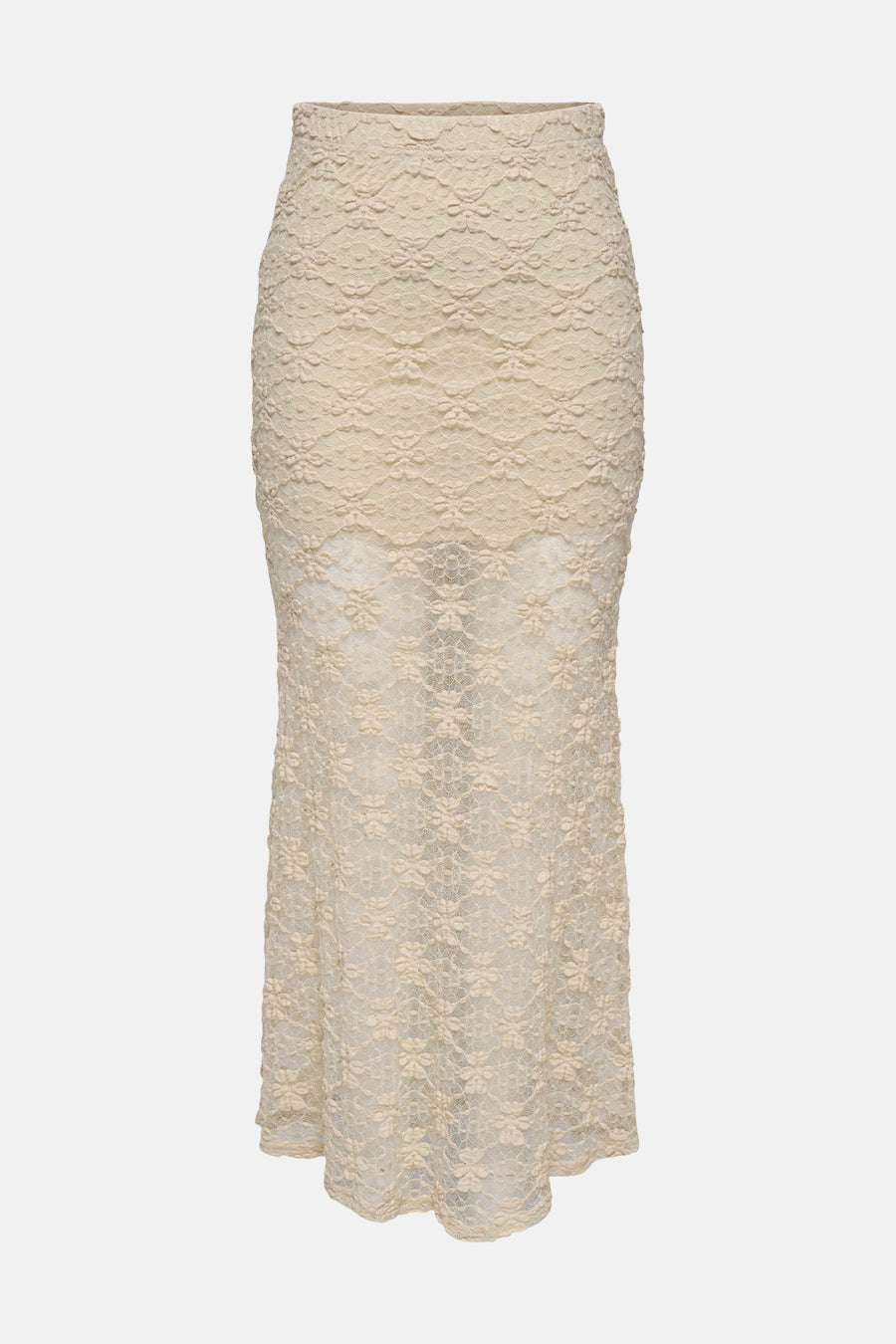 Jupe longue écrue en dentelle de ONLY® avec un motif floral délicat et une doublure courte.