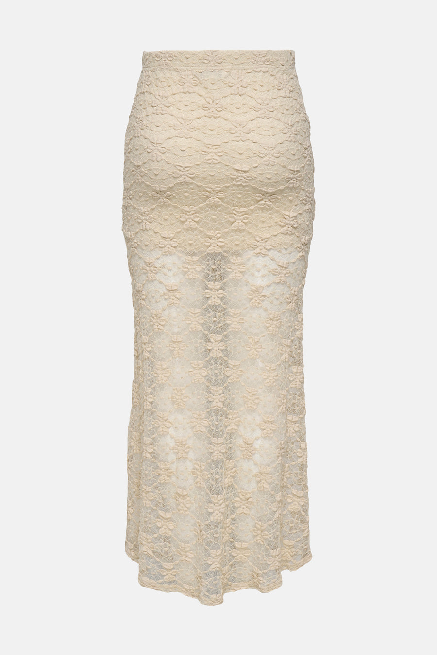 Jupe longue écru de ONLY® en dentelle florale semi-transparente.