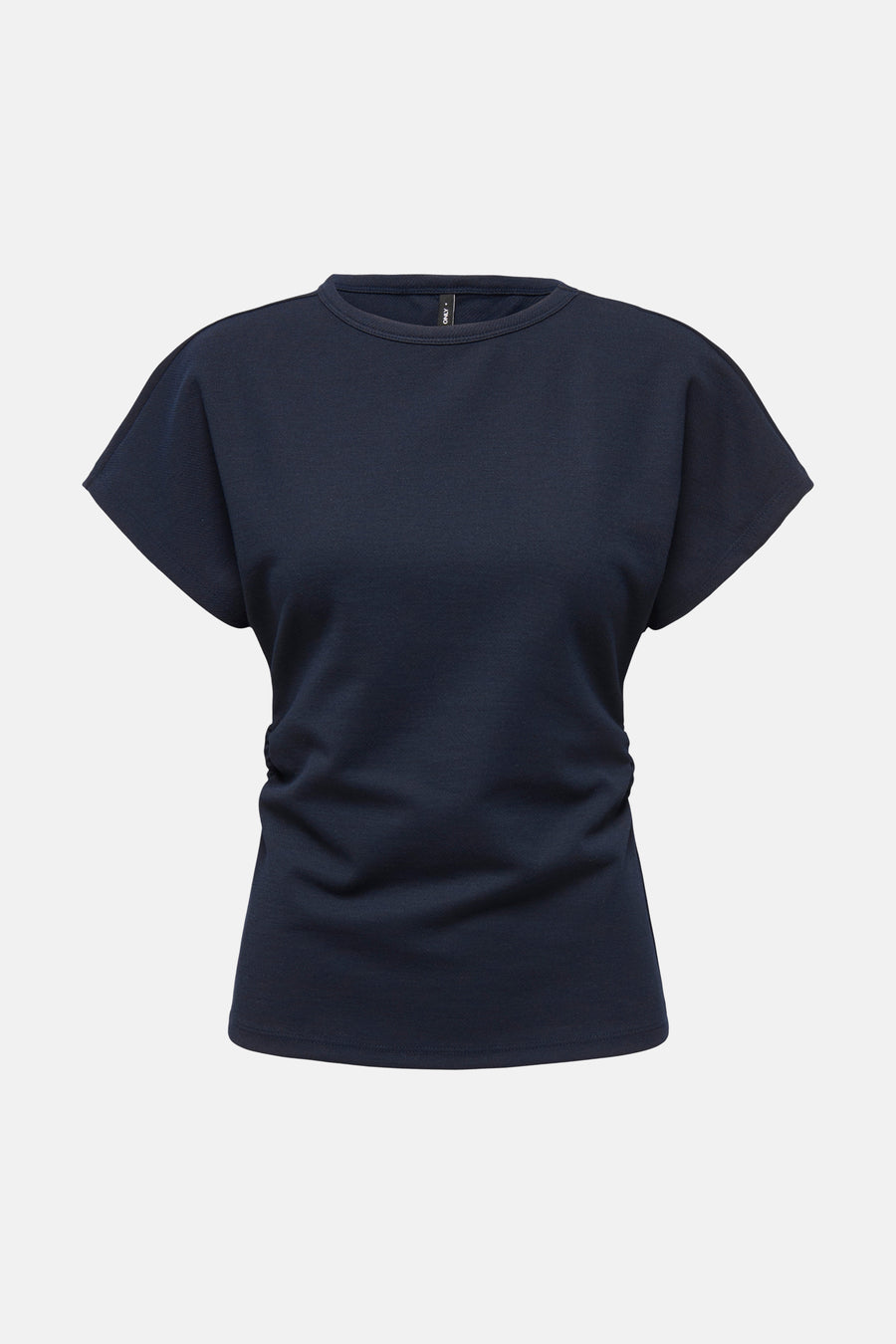 Blauw T-shirt met korte mouwen van ONLY, met een losse pasvorm en een plooi aan de zijkanten.
