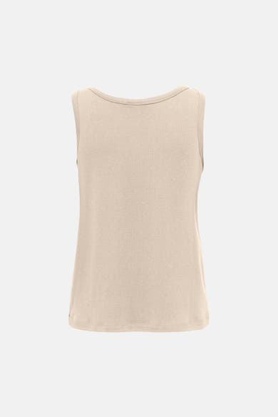 Beige mouwloos T-shirt van JDY in jerseymix met ronde hals, achterkant.