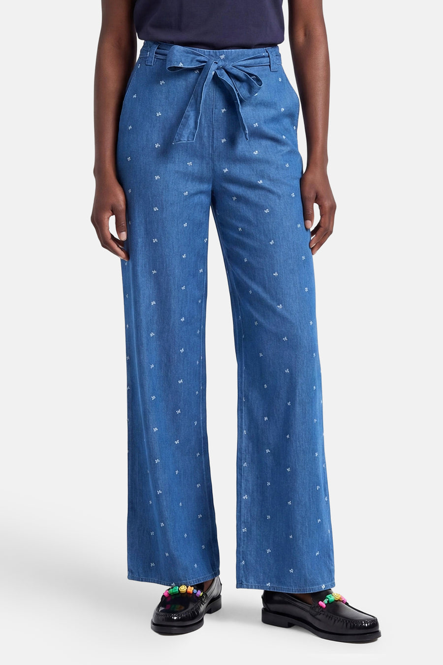 Broek - mid blue denim