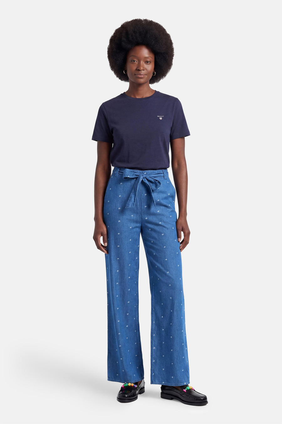 Broek - mid blue denim