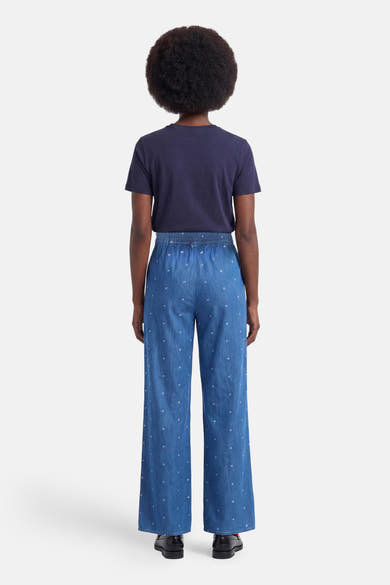 Broek - mid blue denim