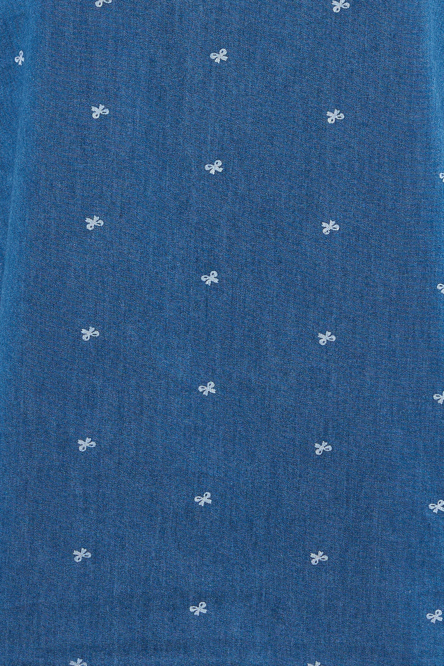 Débardeur en denim bleu moyen de ONLY® avec un motif de petits nœuds blancs.