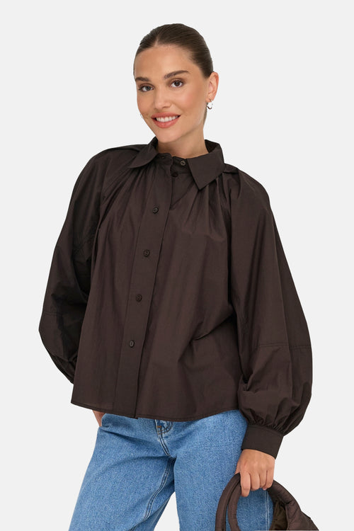 Hemd met lange mouwen - bruin