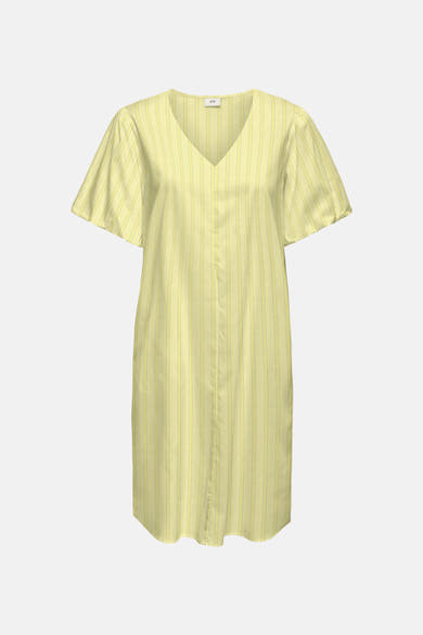 Robe jaune de JDY avec motif rayé, col en V et manches courtes.