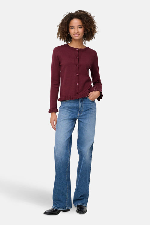 ONLCINDEREL LS FRILL CARDIGAN EX KNT