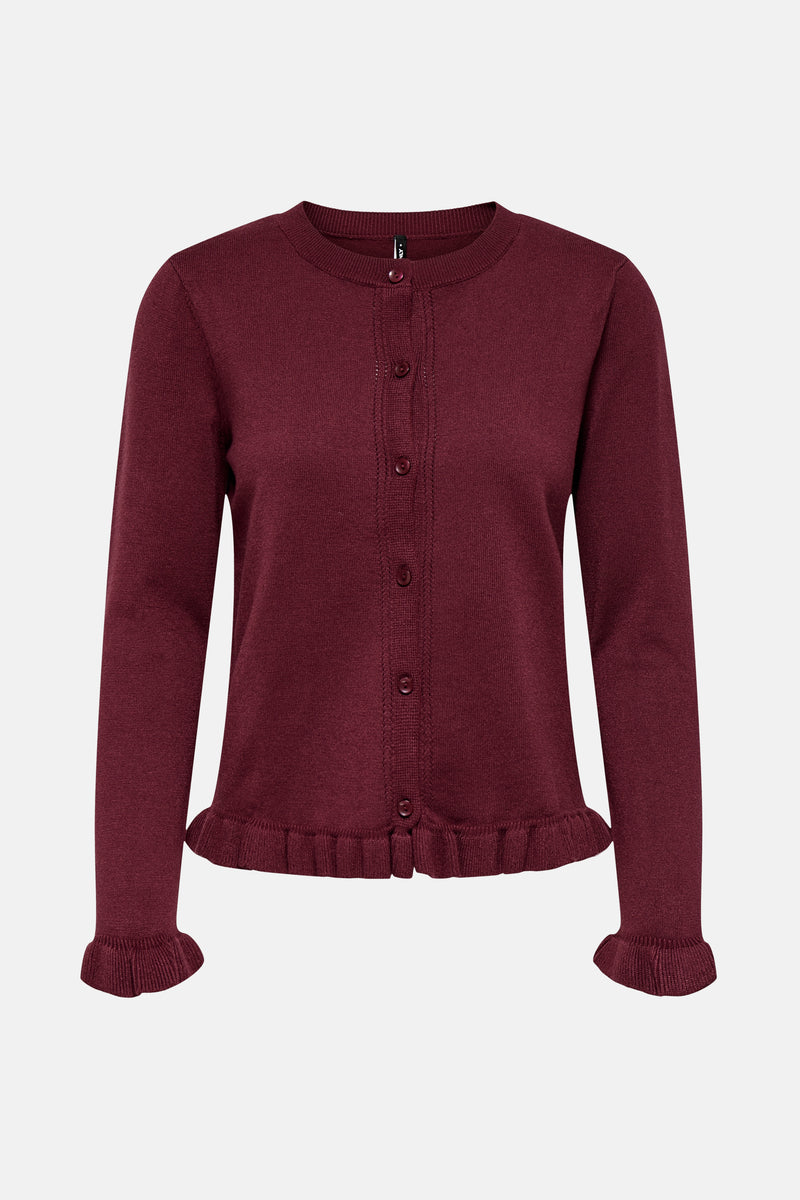 ONLCINDEREL LS FRILL CARDIGAN EX KNT