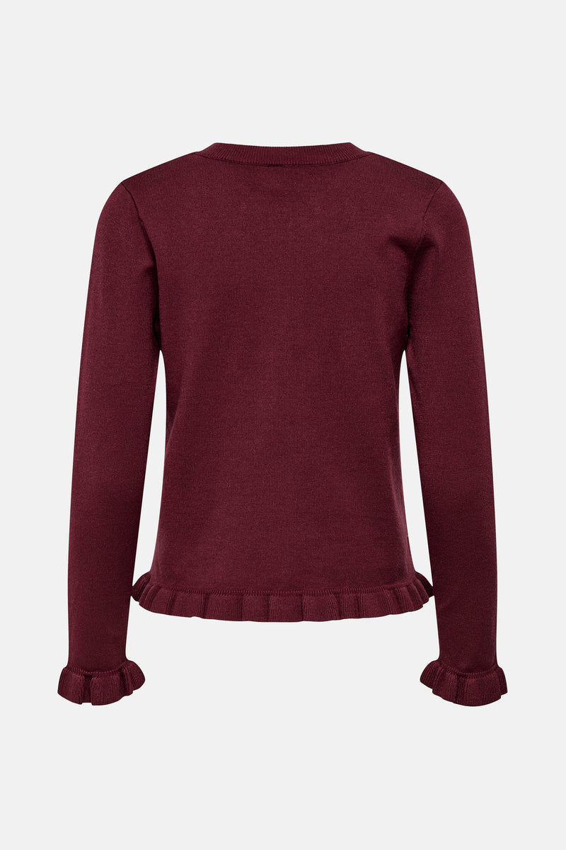 ONLCINDEREL LS FRILL CARDIGAN EX KNT