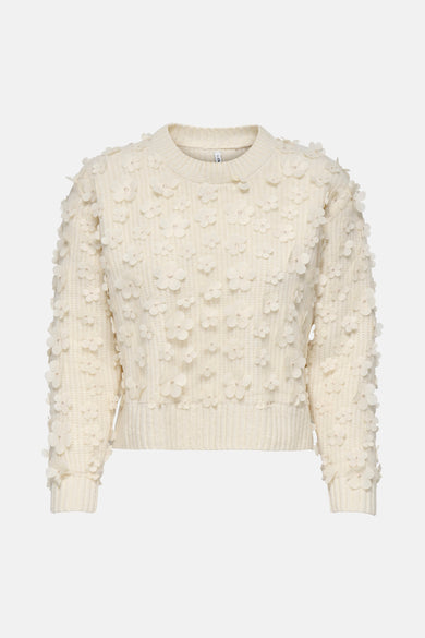 Pull met ronde hals - beige