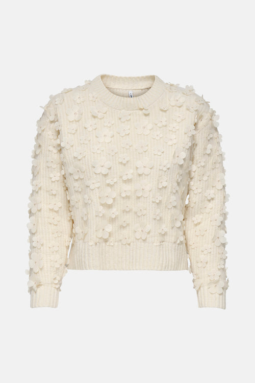 Pull met ronde hals - beige