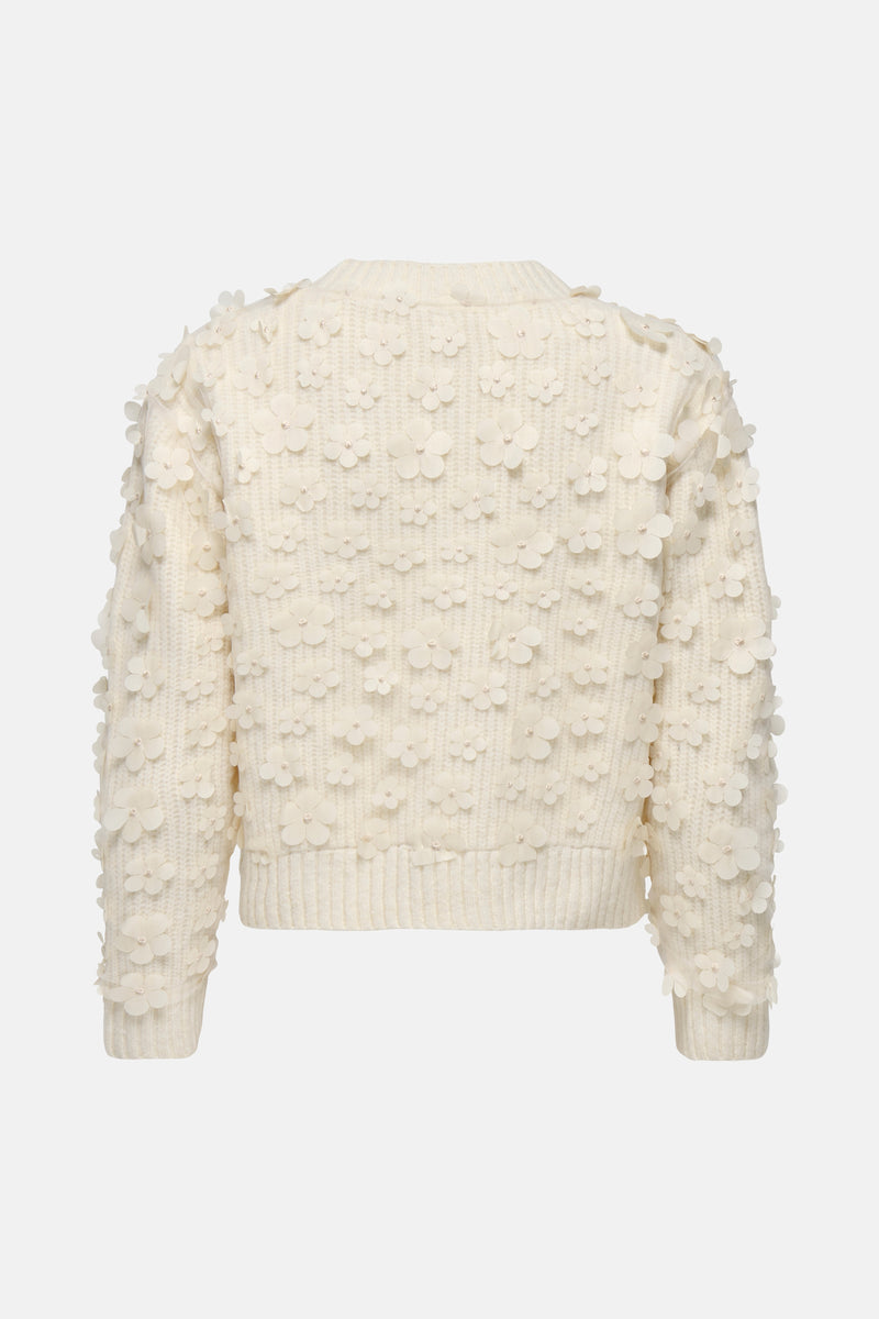 Pull met ronde hals - beige