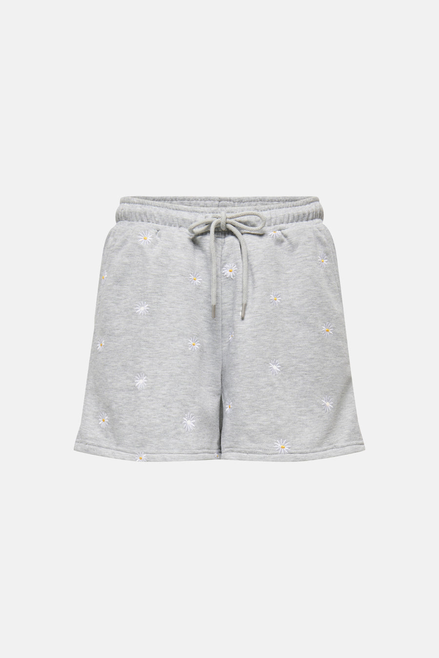 Short gris de ONLY, avec motif floral marguerites brodé.