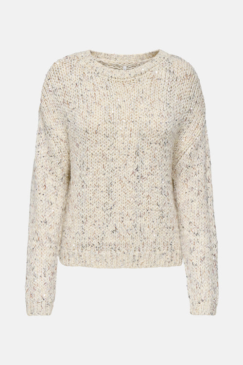 Pull met ronde hals - beige