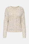 Beige ronde hals trui van ONLY®, in dik breisel met glinsterende details.