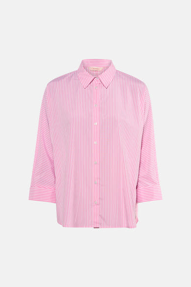 Chemise à manches longues rose rayée de ONLY, avec manches trois-quarts et fermeture boutonnée